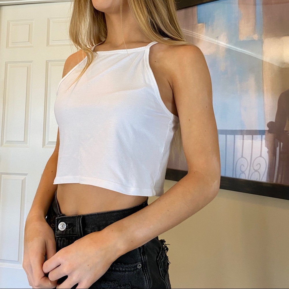 H&M white high neck tank